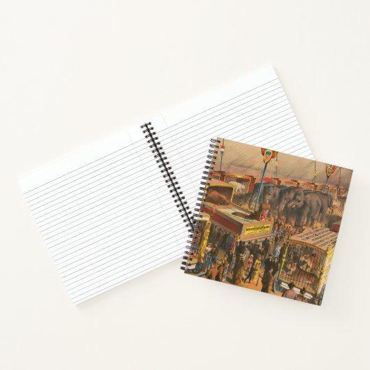 テントの中で展示される動物のサーカスのポスター ノートブック (内部)