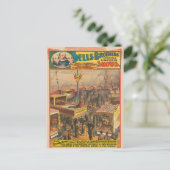 テントの中で展示される動物のサーカスのポスター ポストカード (スタンド正面)