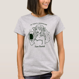 テントの中で飲んでる Camp Bride バチェラーウィークエンド Tシャツ