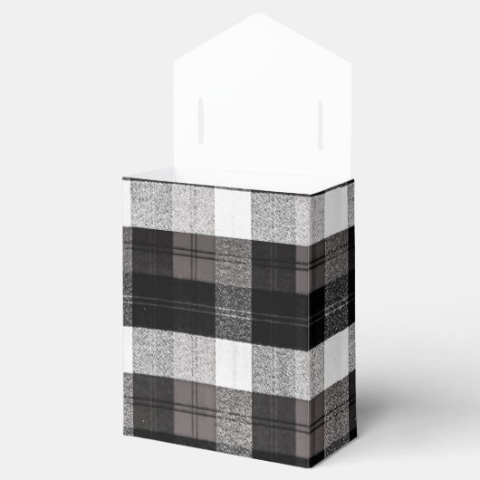 テントの紙優先ボックスクリスマスバッファロー格子黒Whit フェイバーボックス (オープン)
