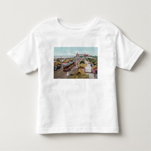 テントのCityCoronadoのビーチ、カリフォルニアの空中写真 トドラーTシャツ (正面)