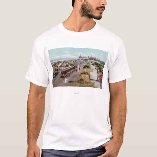 テントのCityCoronadoのビーチ、カリフォルニアの空中写真 Tシャツ (正面)