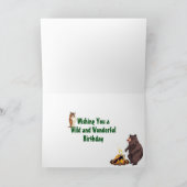 テントアンドフォレストアニマルズマウンテンキャンプ誕生日 カード (内部)