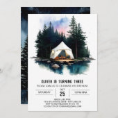 テントインザウッズ誕生日招待状 招待状 (正面/裏面)
