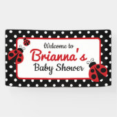 テントウムシのベビーシャワーまたは誕生日パーティー 横断幕 (横)