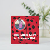 テントウムシの誕生日パーティー招待状 招待状 (スタンド正面)