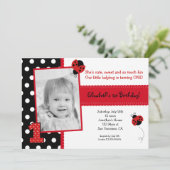 テントウムシの誕生日パーティー招待状 招待状 (スタンド正面)