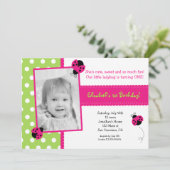 テントウムシの誕生日パーティー招待状 招待状 (スタンド正面)