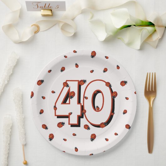 テントウムシの誕生日パーティー ビッグエイジ ペーパープレート (ウェディング)