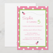 テントウムシの誕生日 招待状 (正面/裏面)