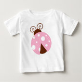テントウムシ, かわいいテントウムシ, ピンクのテントウムシ, レディーバード ベビーTシャツ (正面)