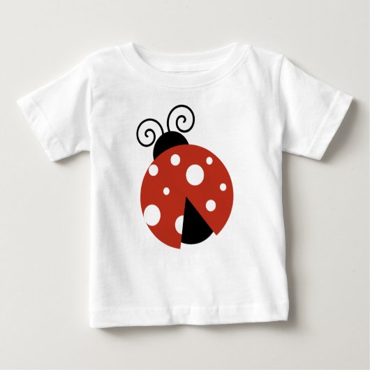 テントウムシ、かわいいテントウムシ、赤いテントウムシ、てんとう虫 ベビーTシャツ (正面)