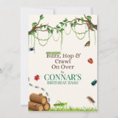 テントウムシ/ 虫 自然 屋外 誕生日 招待状 (裏面)