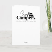 テントオンザビーチキャンピングをテーマにした誕生日 カード (裏面)