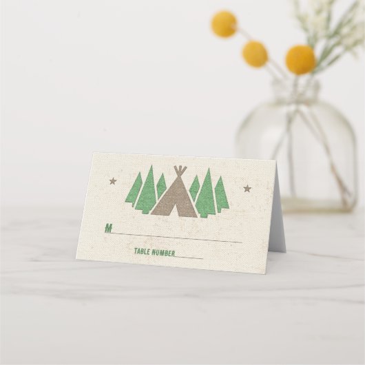 テントキャンバスアウトドアキャンピングバー（ユダヤ教の）バル・ミツバー プレイスカード (正面)