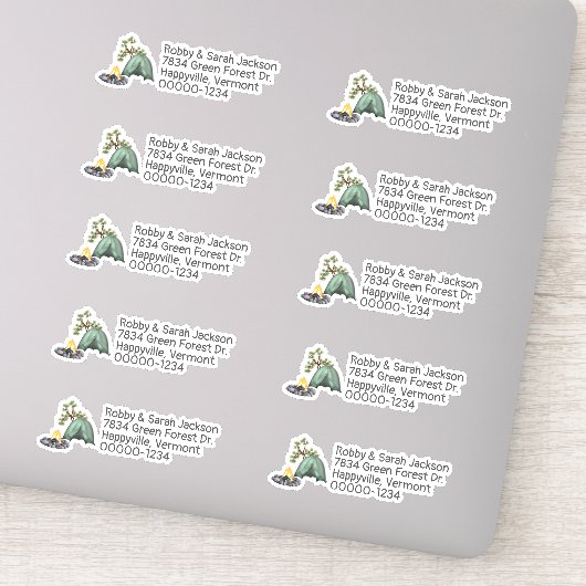 テントキャンピングシェイプ差出人住所ラベル シール (詳細)