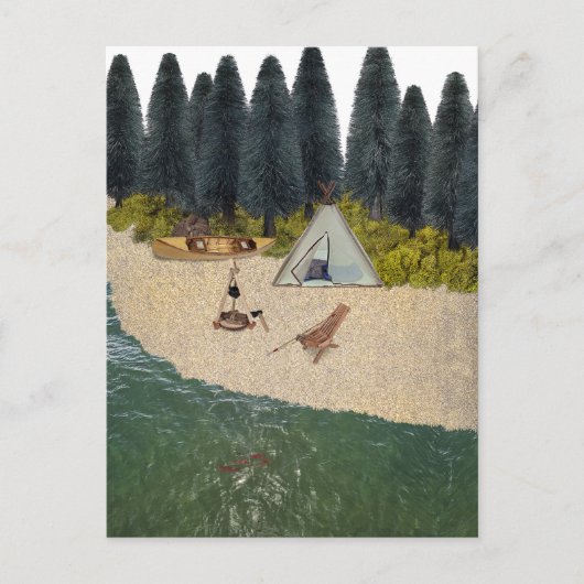 テントキャンピングバイザリバー ポストカード (正面)