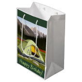 テントキャンプ誕生日 ミディアムペーパーバッグ (正面アングル)