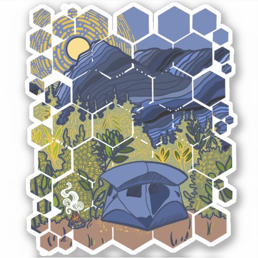 テントキャンプin the Mountains シール (正面)