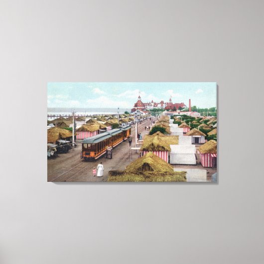 テントシティコロナドビーチの空中表示 キャンバスプリント (正面)