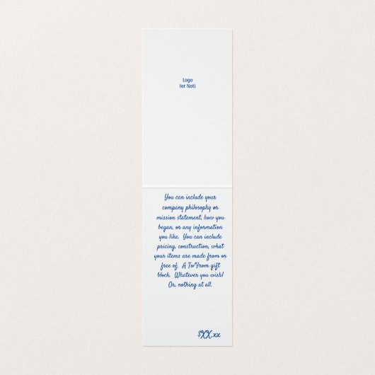 テントネイビー&グレイのイヤリングディスプレイカード 名刺 (内部フラット)