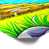 テントフロートザレイクキャンピングをテーマ ポスター (角)