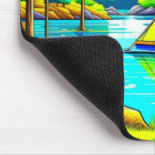 テントフロートザレイクキャンピングをテーマ マウスパッド (コーナー)