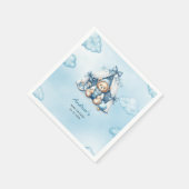 テントベビーシャワーのテディベア スタンダードカクテルナプキン (角)