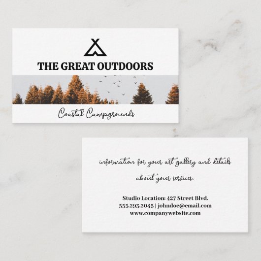 テントロゴ |木と鳥 名刺 (正面/裏面)