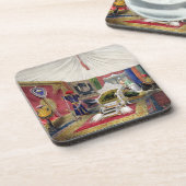 テント張りの部屋およびアイボリーの眺めは王位、iを切り分けました コースター (左側)