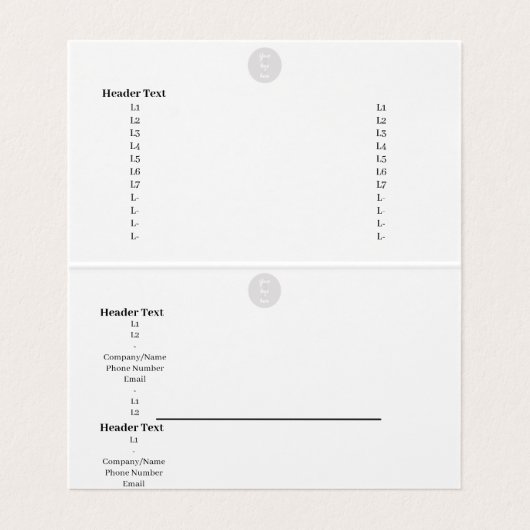 テント折り畳み名刺-会社とサポート情報 名刺 (内部フラット)