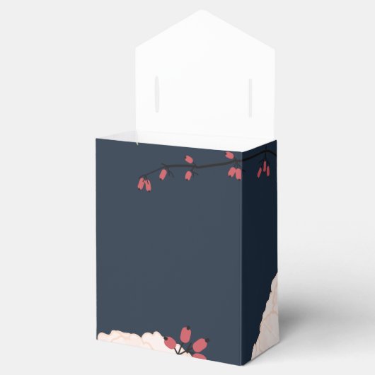 テント紙お気に入りボックスベビーピンクコスモスオンネイビー フェイバーボックス (オープン)