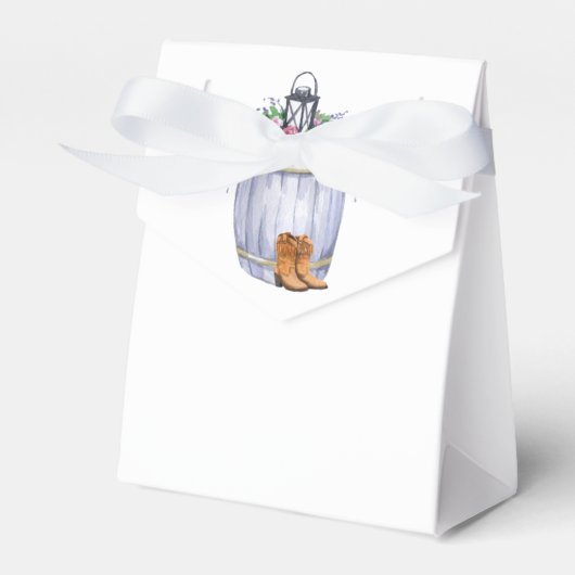 テント紙の好意ボックス夏の国の結婚式素朴 フェイバーボックス (正面サイド)