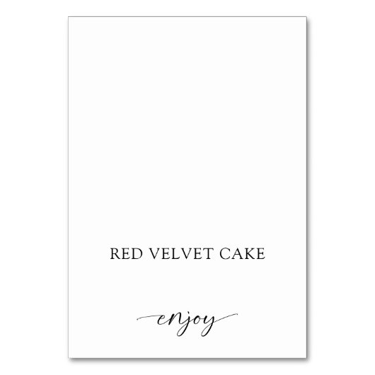 テント食品ラベル ウェディング ブッフェ ブラック ホワイト テーブルナンバー (正面)