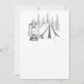 テント、ランタン、ウッドランドスケッチキャンピング結婚ズ 招待状 (裏面)