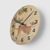 テンハウン素晴らしズ – タウニーイエローレオパードファインアート ラウンド壁時計 (傾斜)
