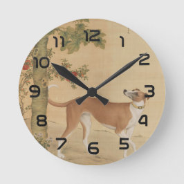 テンハウン素晴らしズ – タウニーイエローレオパードファインアート ラウンド壁時計