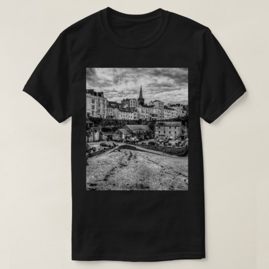 テンビーノースビーチ白黒 Tシャツ (デザイン正面)