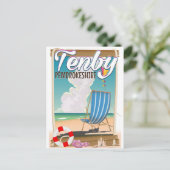 テンビーペンブロケシャービーチ旅行ポスター ポストカード (スタンド正面)