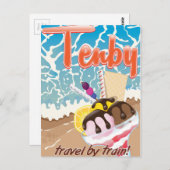 テンビーPembrokeshireアイスクリーム漫画の旅行 ポストカード (正面/裏面)