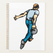 テンピンボウリングをする人、 クリケットの投手緩和曲線プランナー プランナー手帳 (正面)