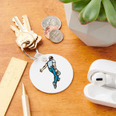 テンピンボウリングをする人、 クリケットの投手 キーホルダー