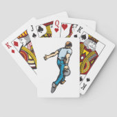 テンピンボウリングをする人、 クリケットの投手 トランプ (裏面)