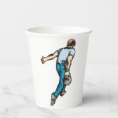 テンピンボウリングをする人、 クリケットの投手 紙コップ (正面)