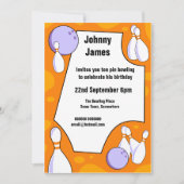 テンピンボーリング誕生日パーティーの招待 招待状 (正面)