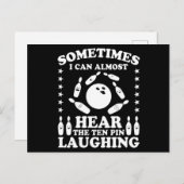 テンピン笑うボウリングプレーヤー名言 ボウリングギフト ポストカード (正面/裏面)