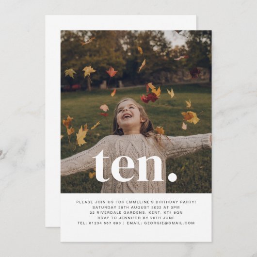テンフォト誕生日招待状 招待状 (正面/裏面)