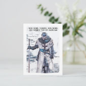 テンプラールナイト中世モットー歴史ポートレート ポストカード (スタンド正面)