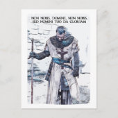 テンプラールナイト中世モットー歴史ポートレート ポストカード (正面)