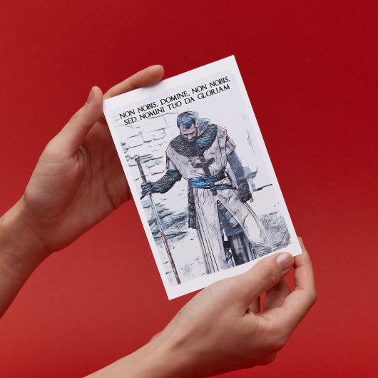 テンプラールナイト中世モットー歴史ポートレート ポストカード